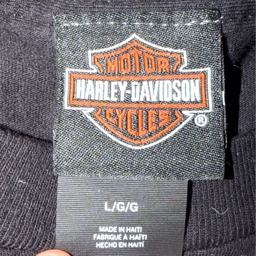 Harley-Davidson Atlanta Long Sleeve Graphic T-Shirt Black Mens L Cotton - Picture 3 of 5